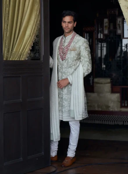 Embroidered Silk Sherwani