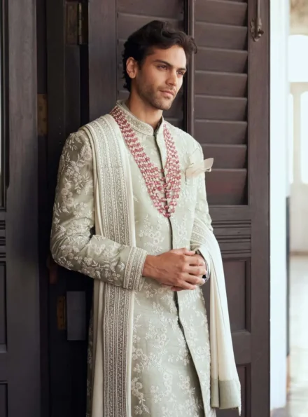 Embroidered Silk Sherwani