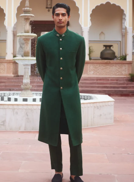 Green Gents Sherwani