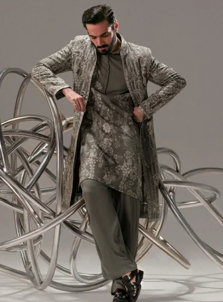 Grey Sherwani