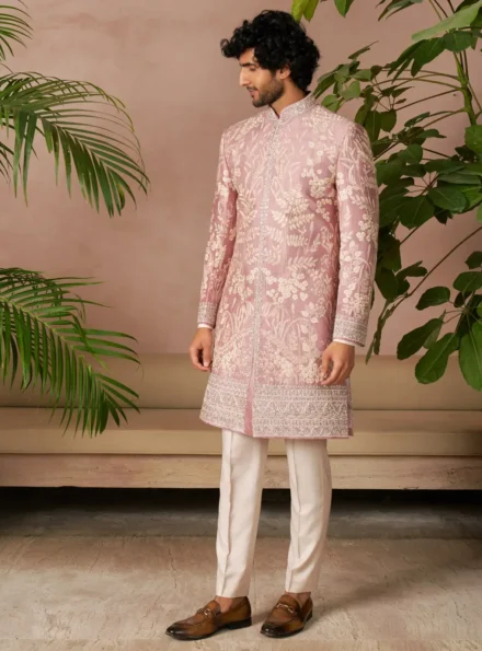 Onion Pink Sherwani
