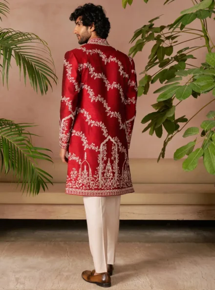 Cherry Red Sherwani