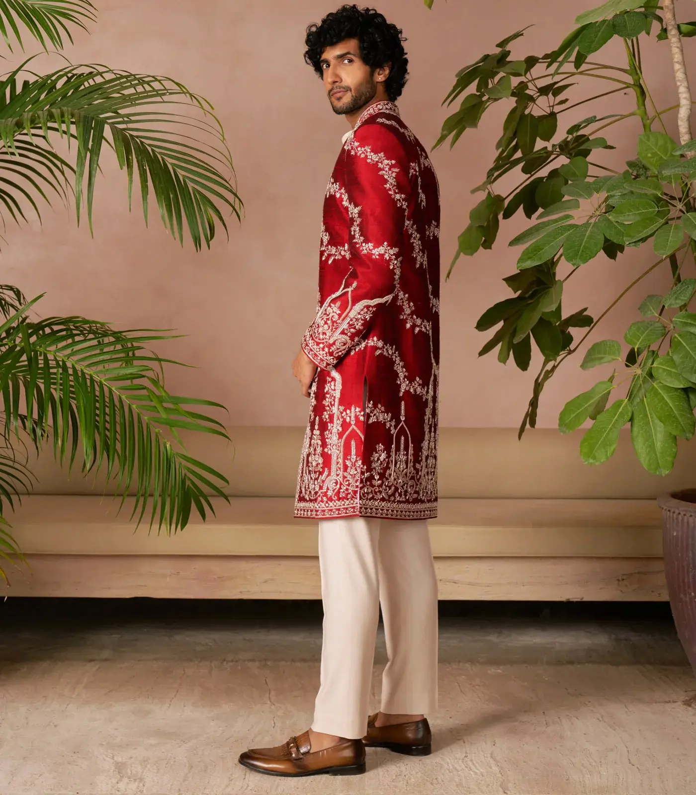 Cherry Red Sherwani Cherry Red Sherwani