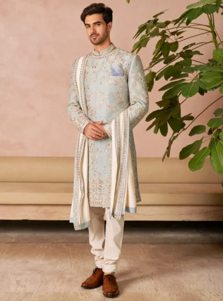 Aqua Blue Sherwani