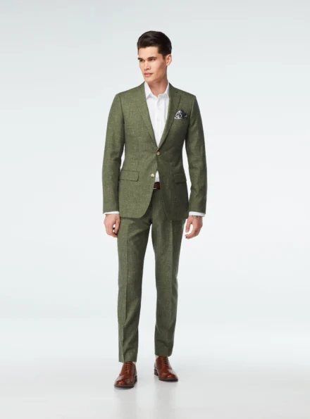 Gents Suiting By FAB - GREEN TWEED MEN SUIT