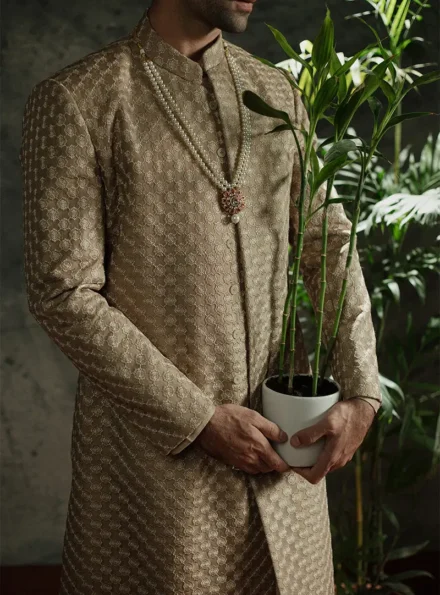 Gold Brocade Sherwani