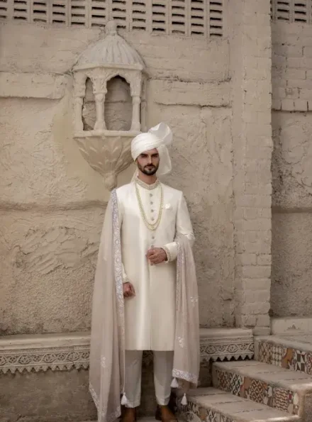 Elegant White Sherwani