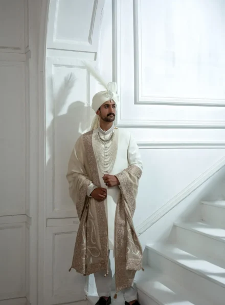 Royal White Sherwani