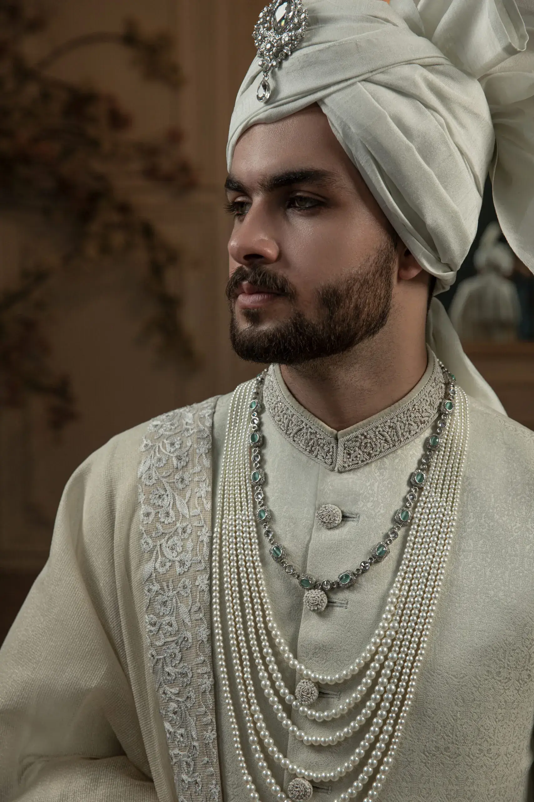 Off White Brocade Sherwani Off White Brocade Sherwani