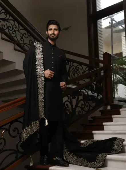 Premium Black Sherwani