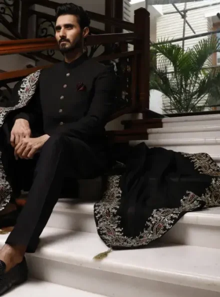 Premium Black Sherwani