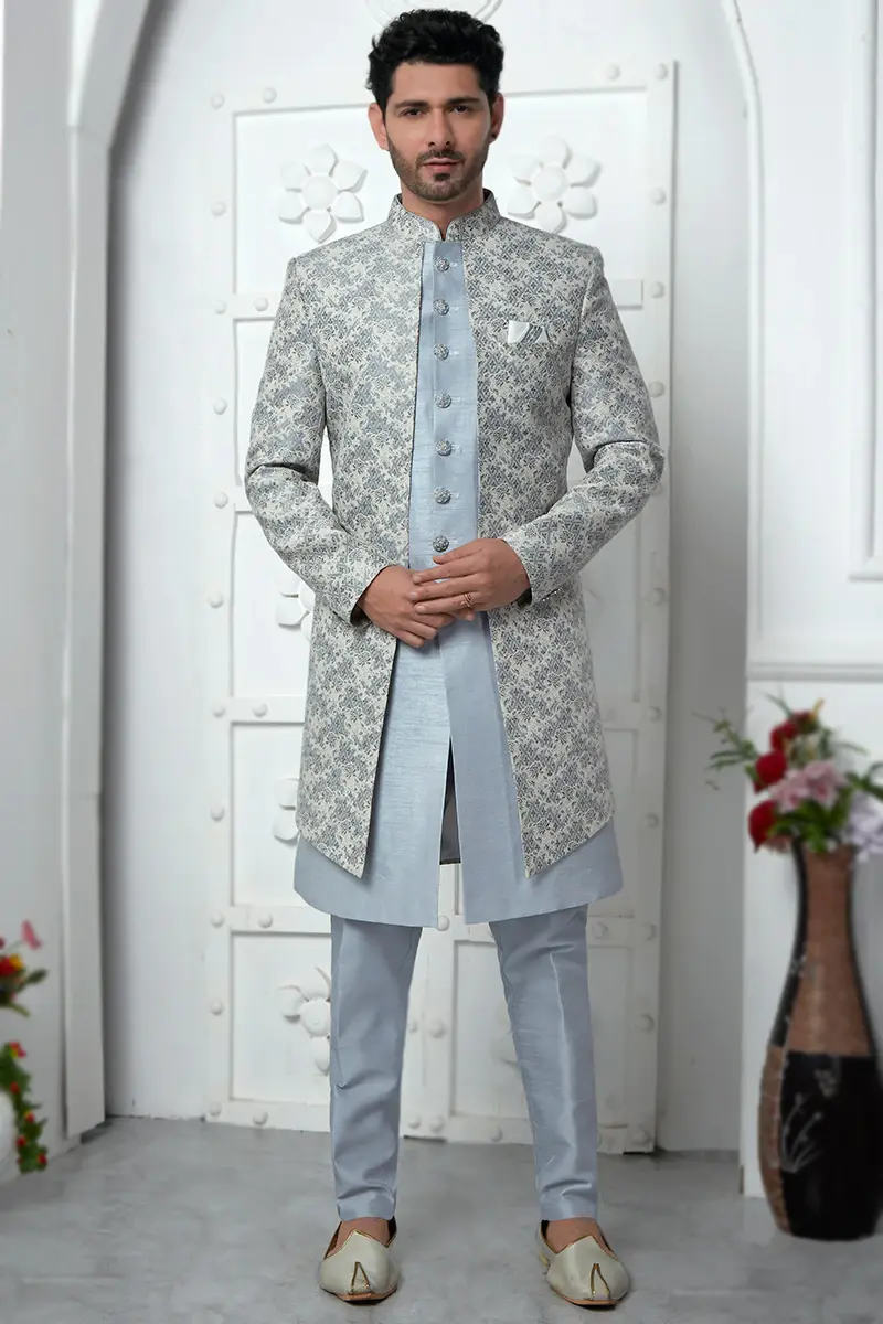 Dusty Blue Sherwani Dusty Blue Sherwani