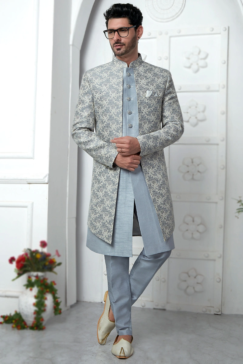 Dusty Blue Sherwani Dusty Blue Sherwani