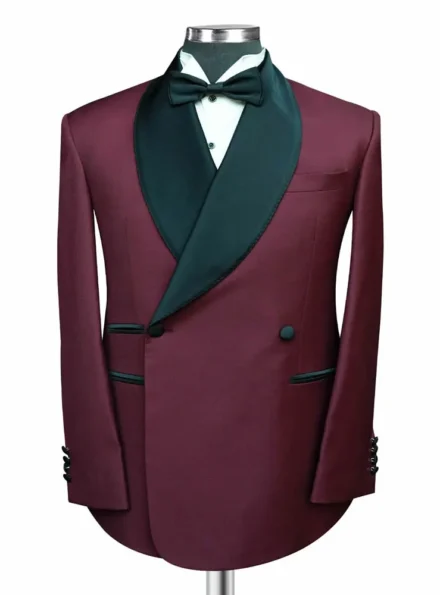Double Breasted Maroon 3 Piece Suit