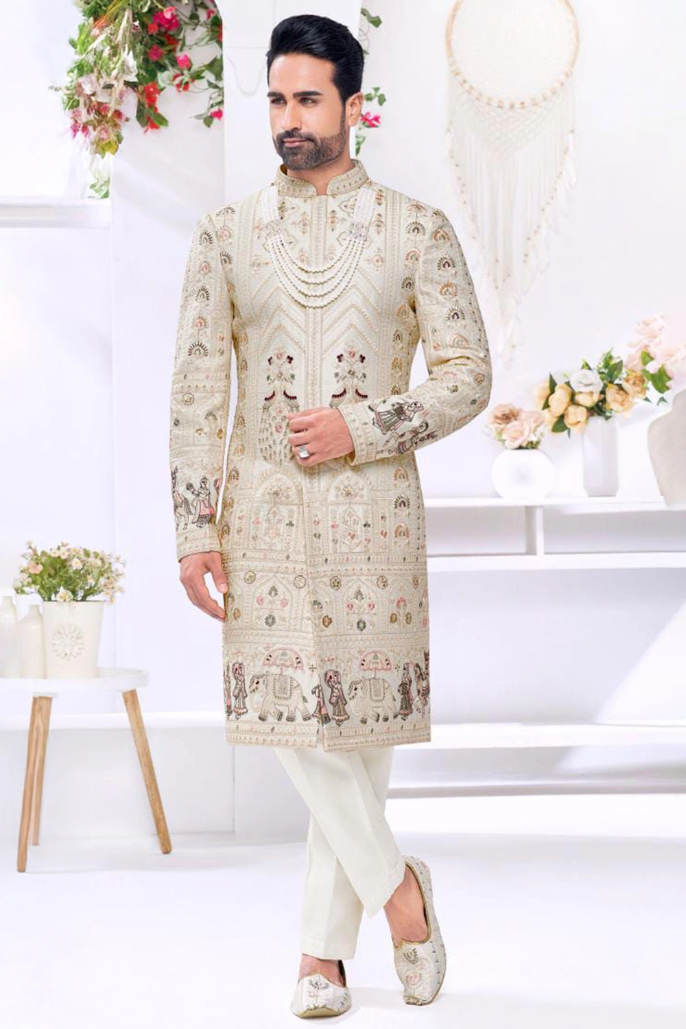 Off White Sherwani Off White Sherwani