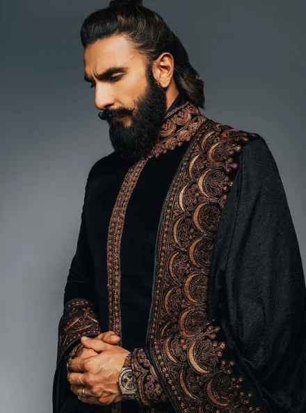 Designer Groom Black Velvet Sherwani for Men